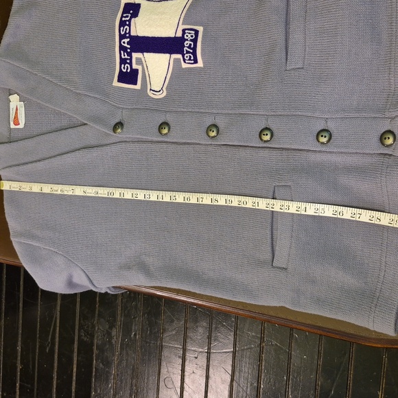 DehenKnittingCo.varsity SweaterSz.42. Date1979/1981. SFASU.VintageCollege(#1835) - Picture 10 of 11